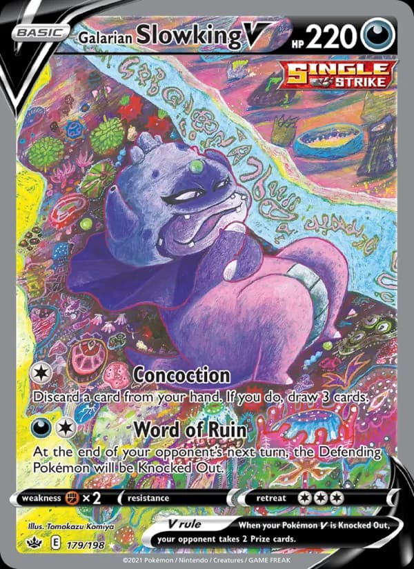 Galarian Slowking V card in English