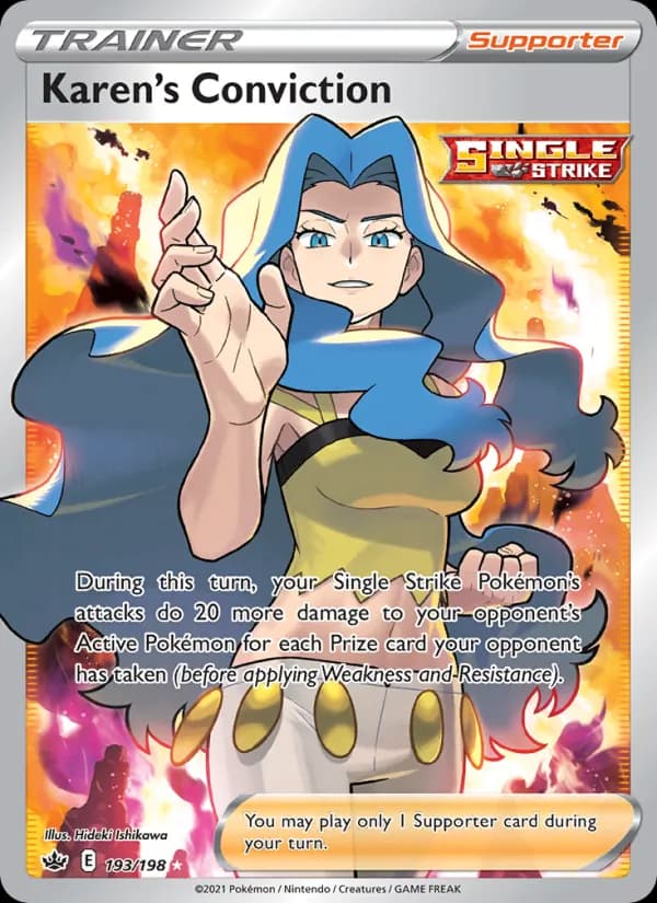 Karen's Conviction card in English