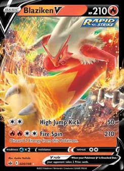 Blaziken V card in English