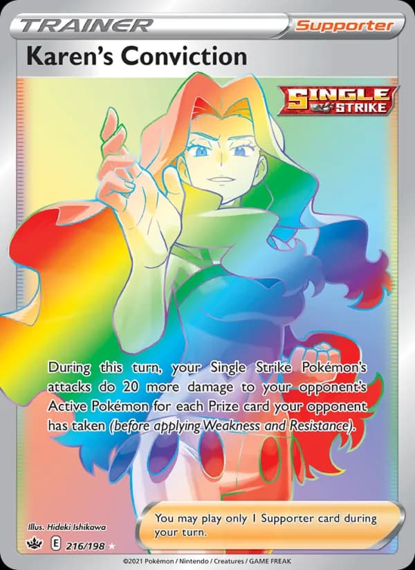 Karen's Conviction card in English