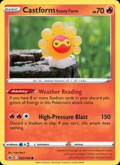 Castform Sunny Form card in English