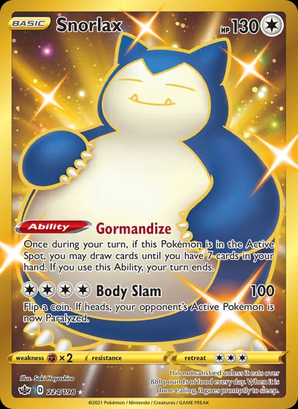 Snorlax card in English