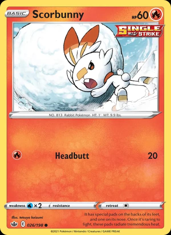 Scorbunny card in English