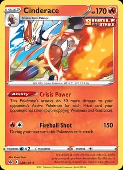 Cinderace card in English