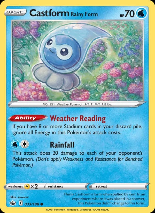 Castform Rainy Form card in English