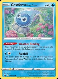 Castform Rainy Form card in English