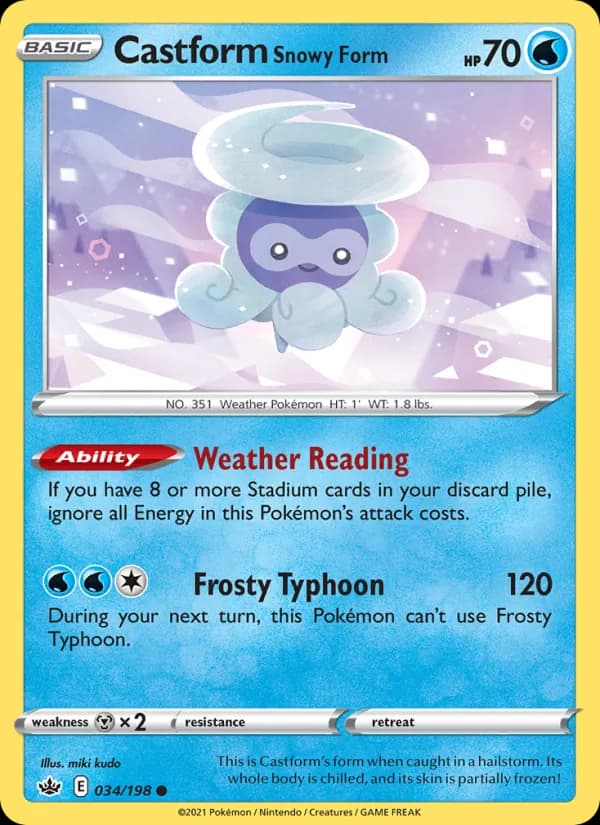 Castform Snowy Form card in English
