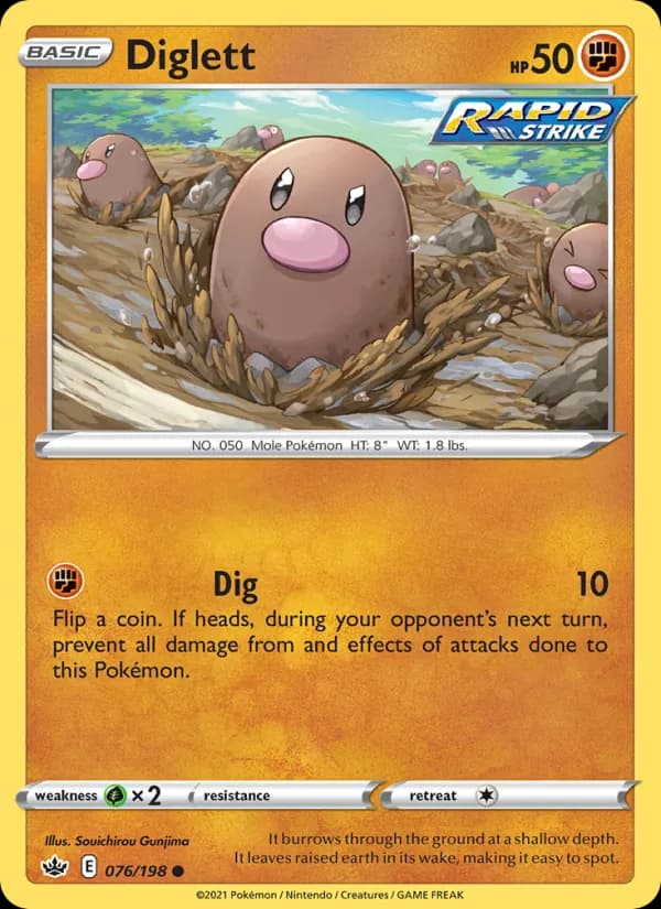 Diglett card in English