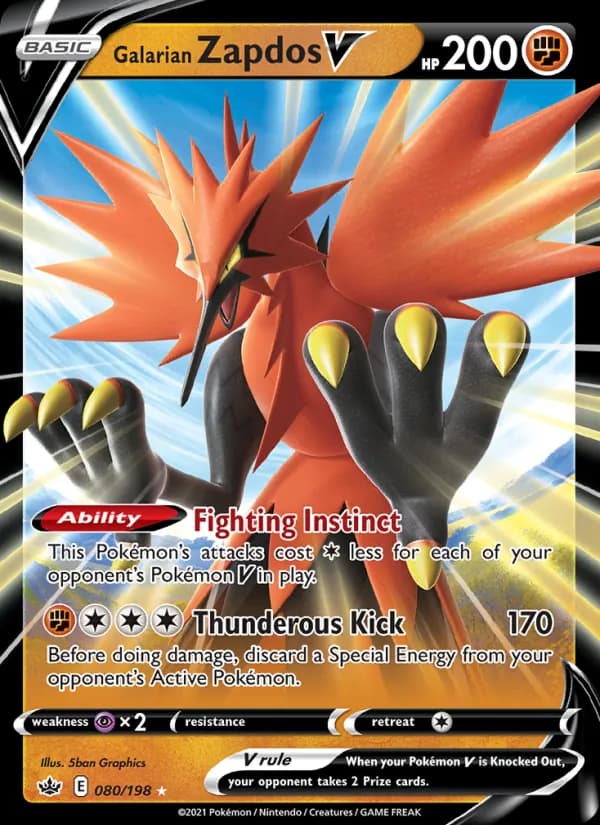 Galarian Zapdos V card in English