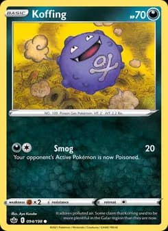 Koffing card in English