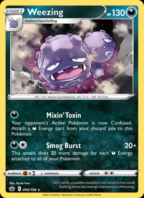Weezing card in English