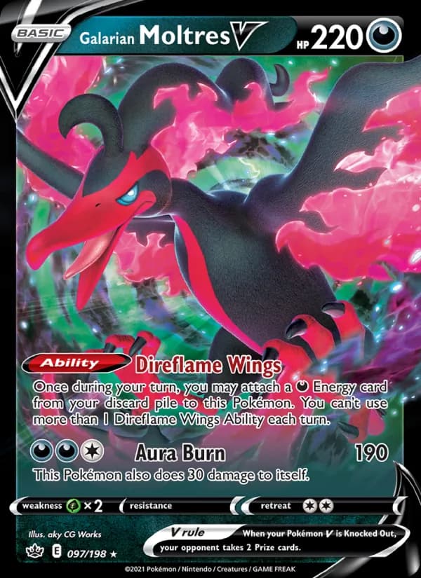 Galarian Moltres V card in English