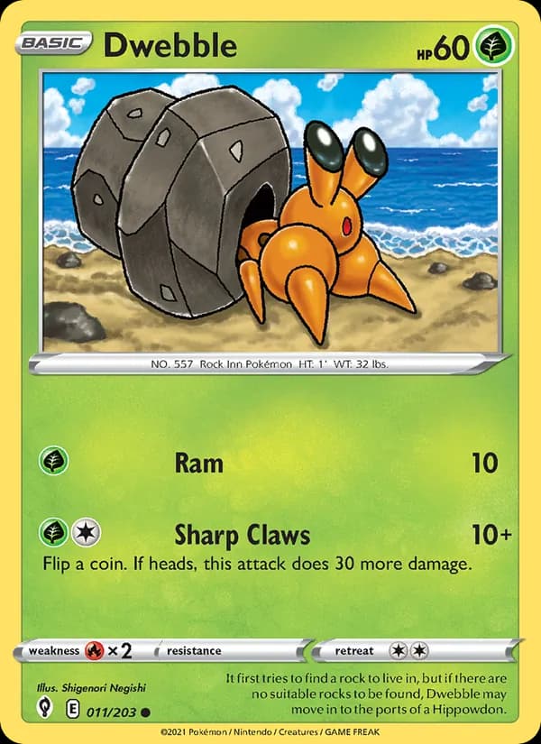 Dwebble card in English