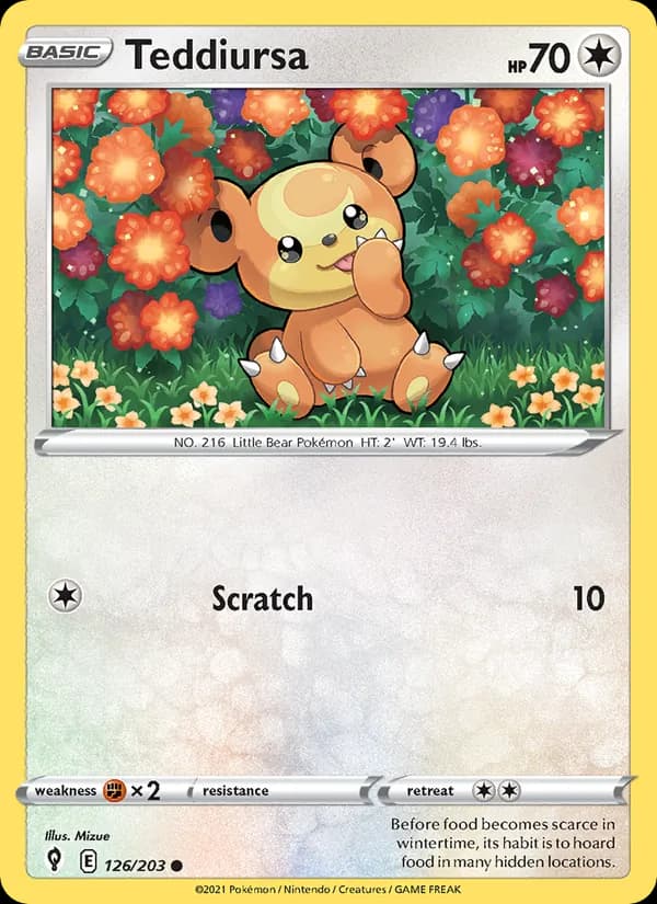 Teddiursa card in English