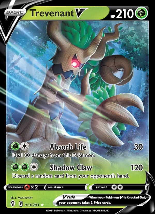 Trevenant V card in English
