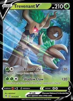 Trevenant V card in English