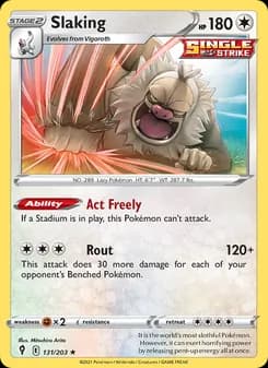 Slaking card in English
