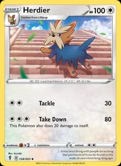 Herdier card in English