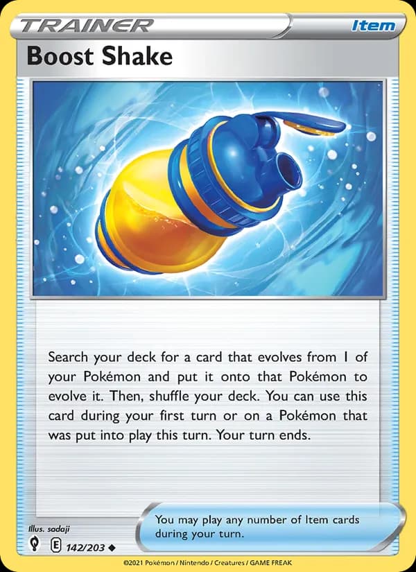 Boost Shake card in English