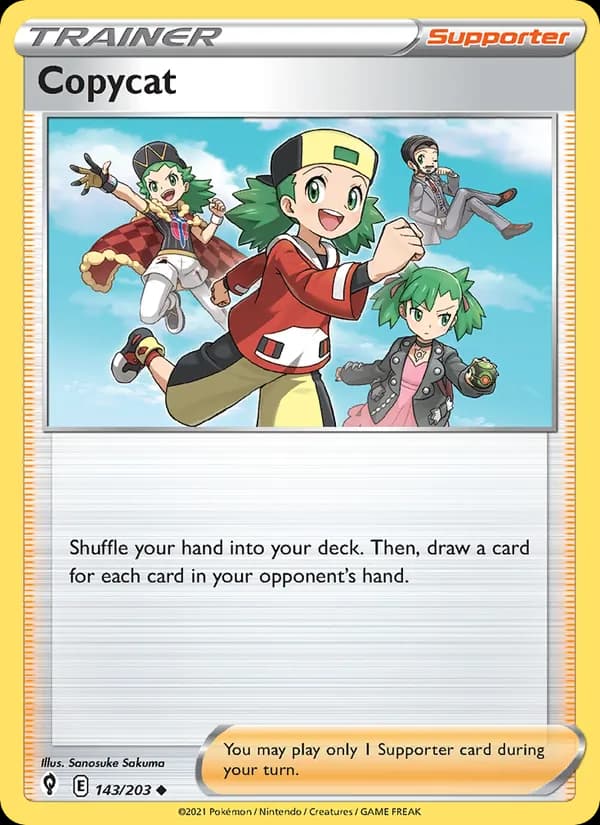 Copycat card in English