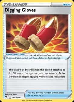 Digging Gloves card in English