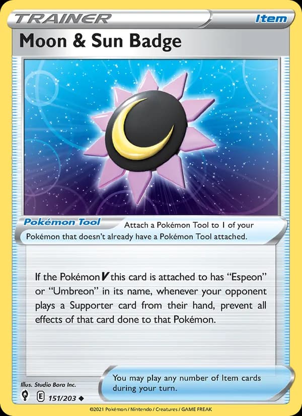 Moon & Sun Badge card in English