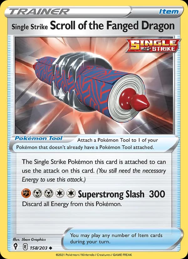 Single Strike Scroll of the Fanged Dragon card in English