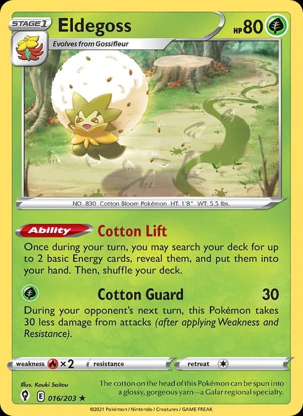 Eldegoss card in English