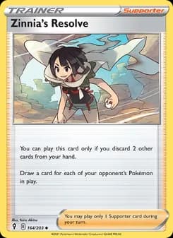 Zinnia's Resolve card in English