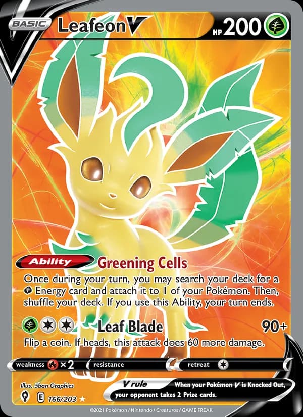 Leafeon V card in English