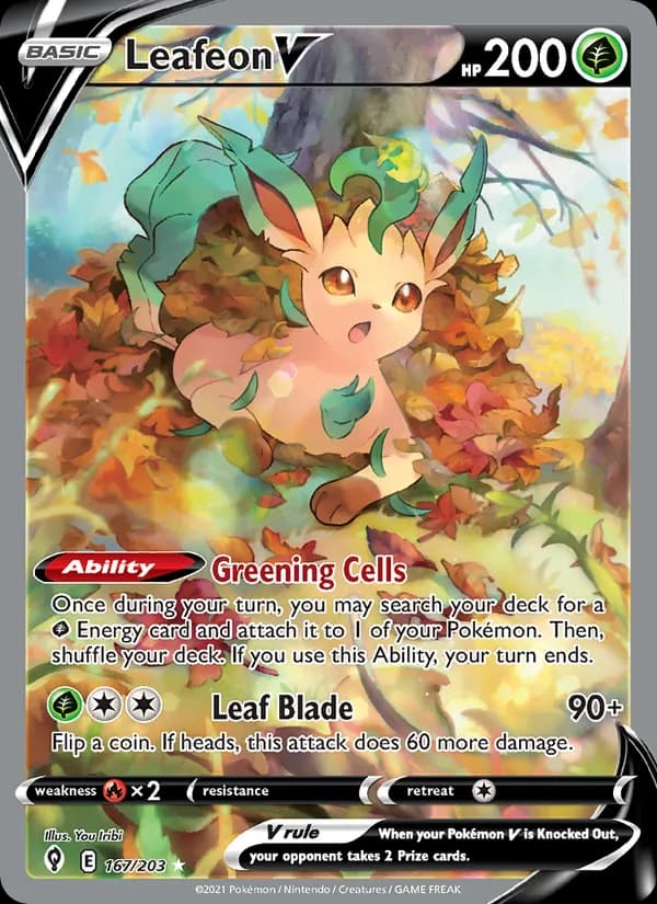 Leafeon V card in English