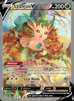 Leafeon V card in English
