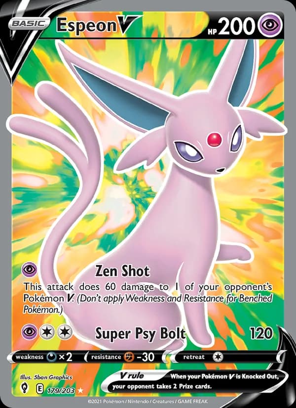 Espeon V card in English