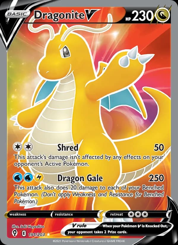 Dragonite V card in English