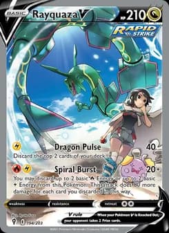 Rayquaza V card in English