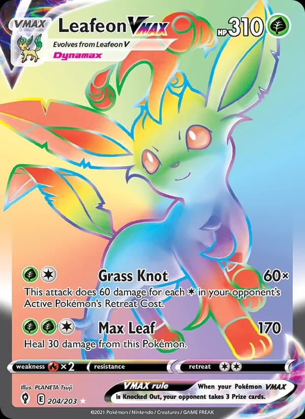 Leafeon VMAX card in English