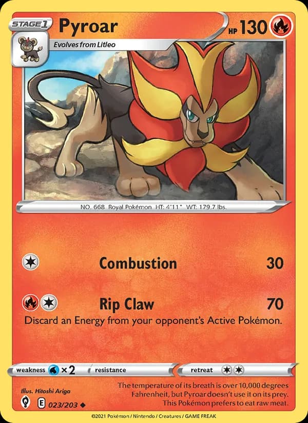 Pyroar card in English