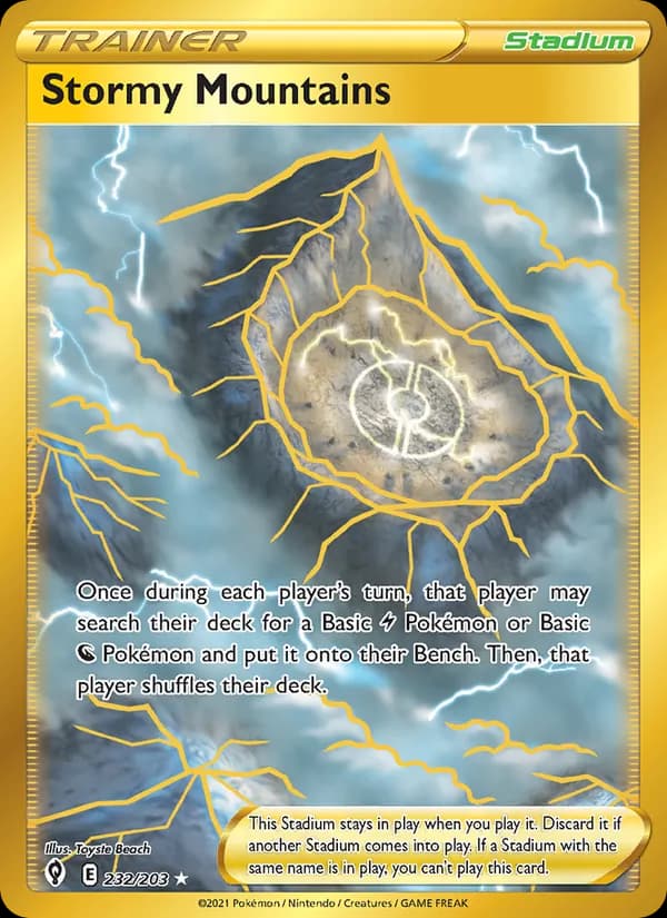 Stormy Mountains card in English
