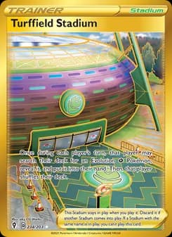 Turffield Stadium card in English