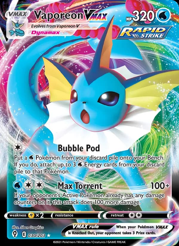 Vaporeon VMAX card in English