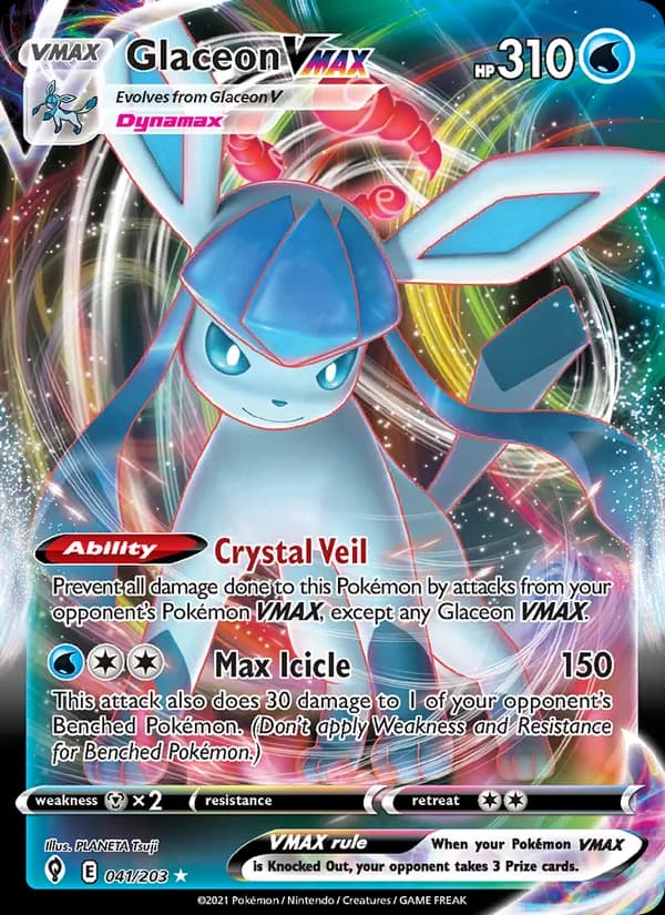 Glaceon VMAX card in English