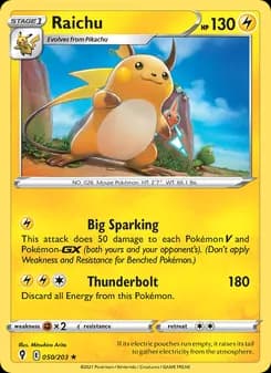 Raichu card in English