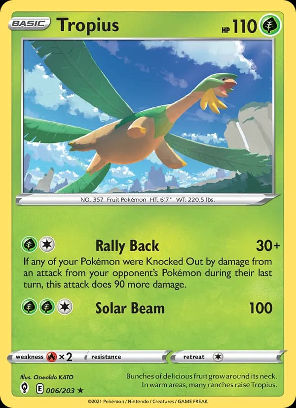 Tropius card in English