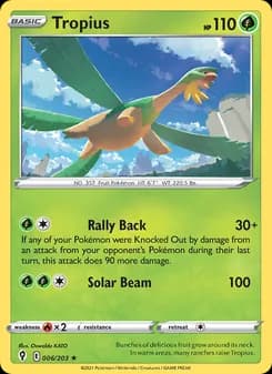 Tropius card in English