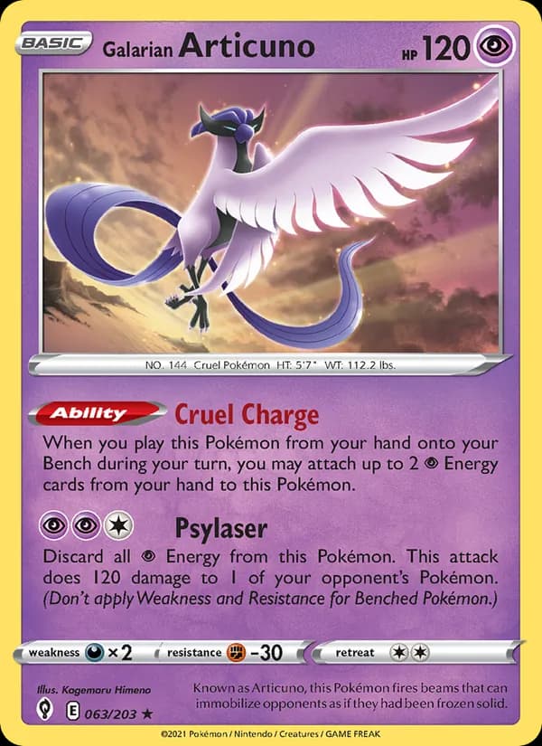 Galarian Articuno card in English