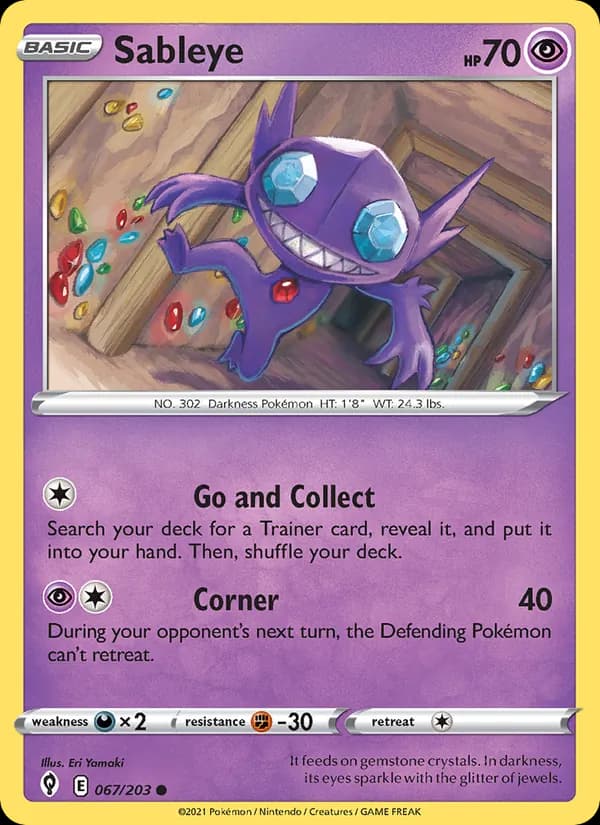 Sableye card in English