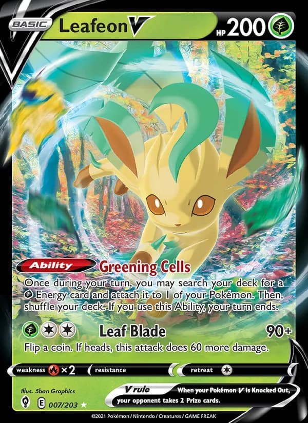 Leafeon V card in English