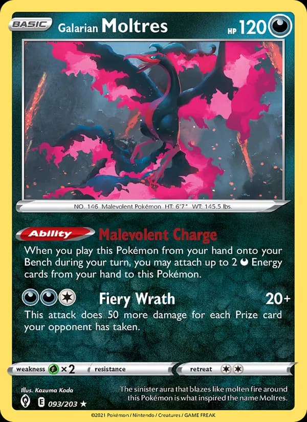 Galarian Moltres card in English