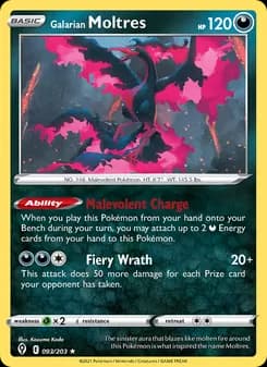 Galarian Moltres card in English