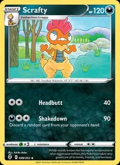 Scrafty card in English